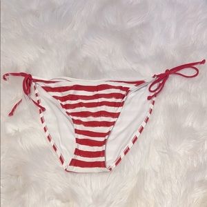 Red and White Stripe Bikini Bottom